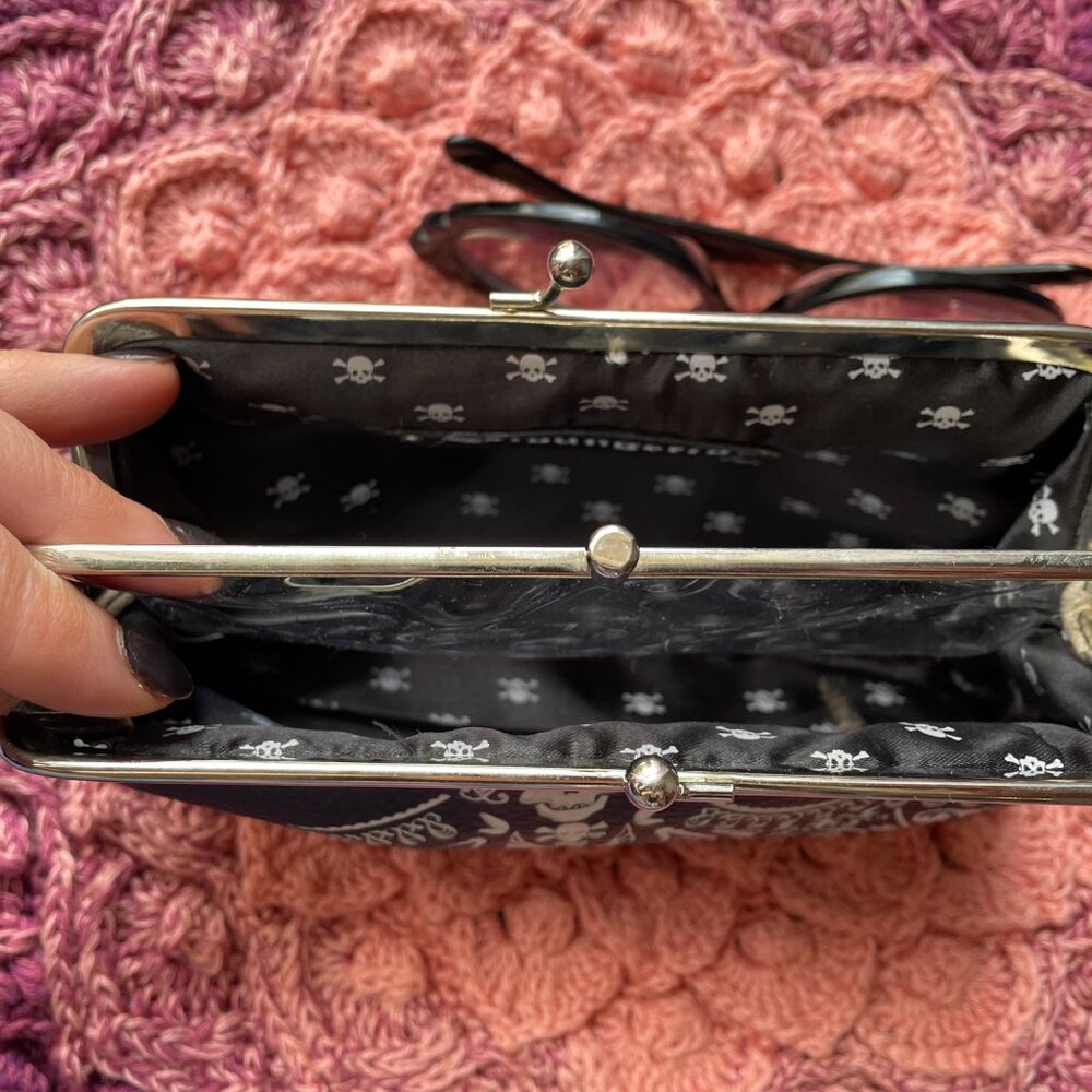 NEW Loungefly Skull Paisley Clutch Wallet - Picture 3 of 6